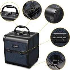Byootique 2-Piece Makeup Train Case Cosmetic Organizer Kit Rococo Midnight