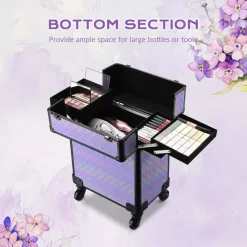 Byootique 2-Piece Makeup Train Case Cosmetic Organizer Kit Charm ForgetMeNot