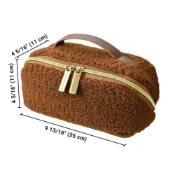 Byootique Plush Makeup Case Open Flat Travel Toiletry Accessories Organizer Bag