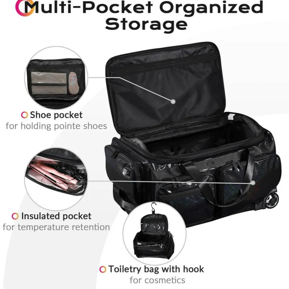 Byootique Rolling Dance Bag Dance Recitals Bag for Competition FA Starry