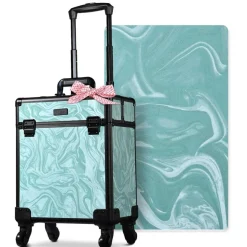 Byootique Rolling Makeup Train Case Cosmetic Trolley Organizer Salon CB Vitality