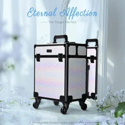 Byootique Rolling Makeup Train Case Cosmetic Trolley Organizer Blush ForgetMeNot
