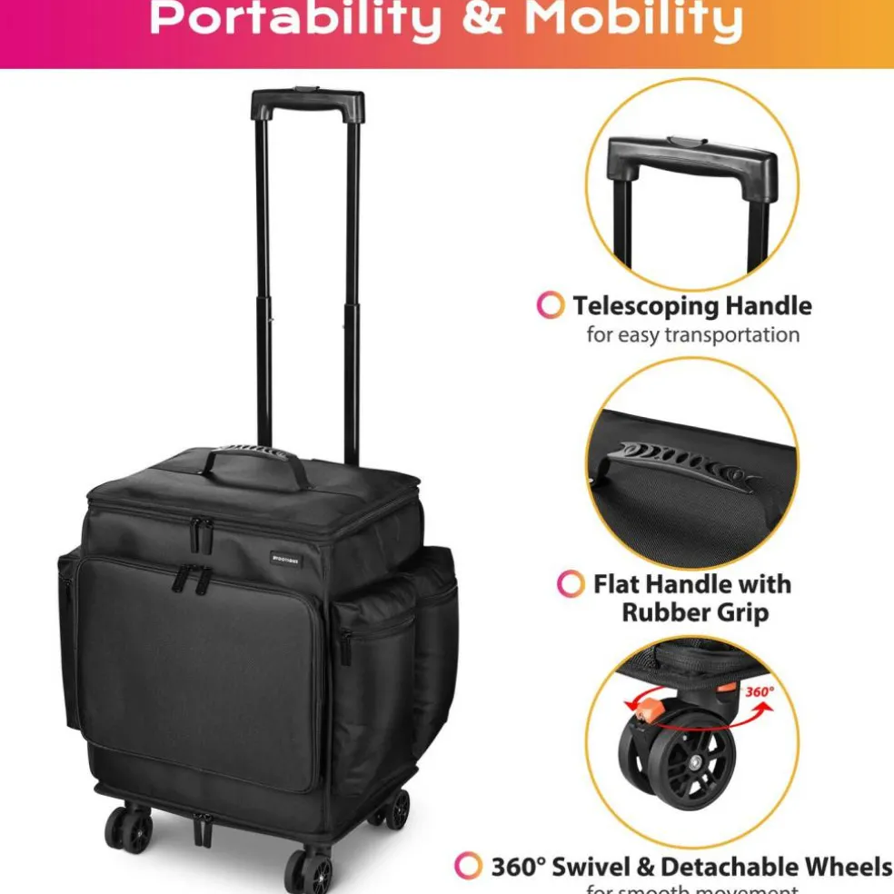 Byootique Soft Rolling Hair Stylist Train Case w/ Hair Tools Travel Bag Backpack