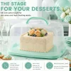 Cake Carrier with Lid and Handle, 12 Cupcake Holder & Rectangular Cake Container, BPA-Free Dessert Storage Box for Sheet Cakes, Muffins, Pies, Fruits & Snacks