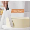 Cake Decorating Kit Baking Supplies Cake Turntable with 2 Frosting Straight Angled Spatula 3 Icing Smoother Scrapers Baking Accessories Tools for Beginners and Pros, White