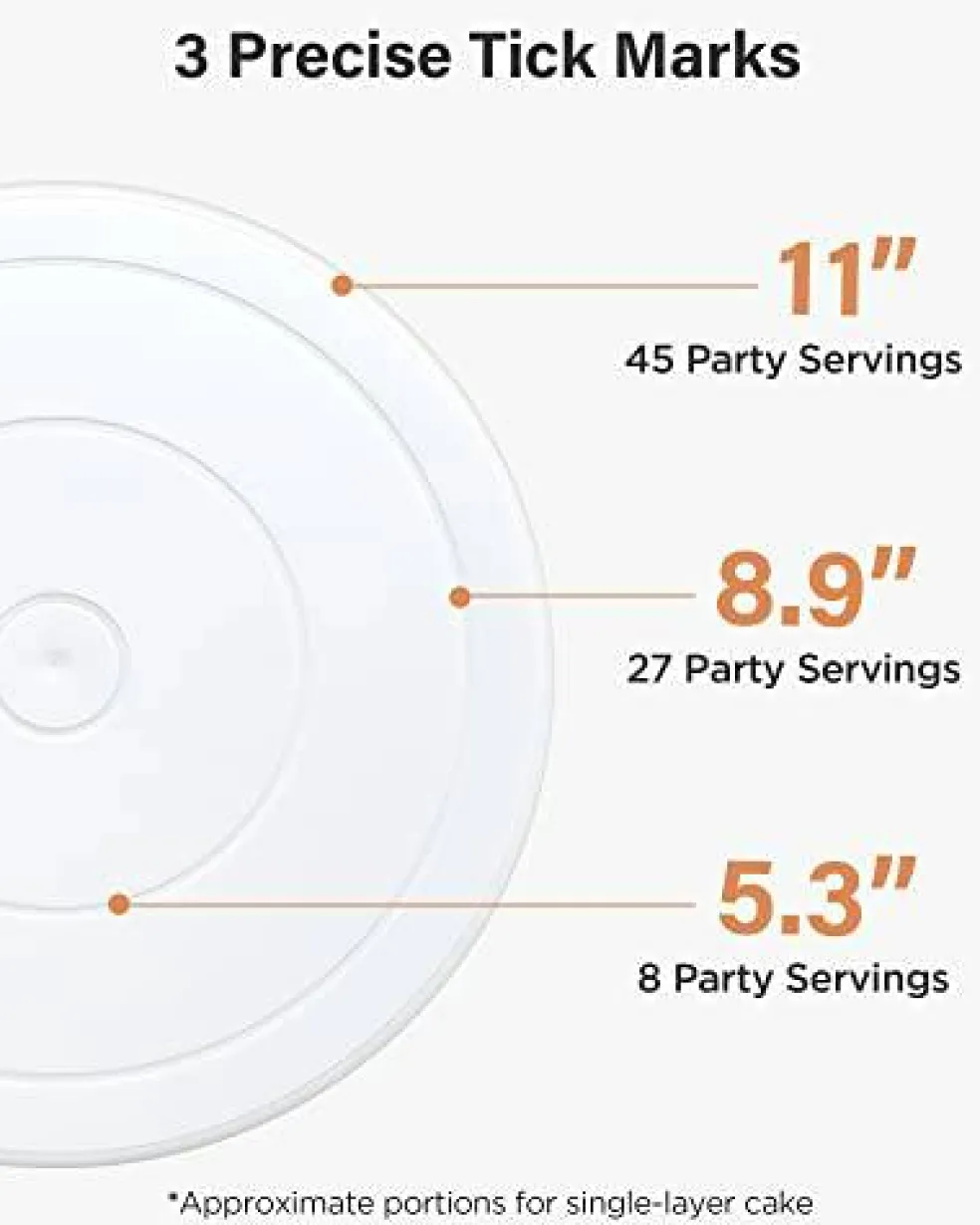 Cake Decorating Kit Baking Supplies Cake Turntable with 2 Frosting Straight Angled Spatula 3 Icing Smoother Scrapers Baking Accessories Tools for Beginners and Pros, White
