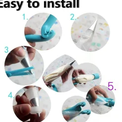 Cake Decorating Pen Tool Kit Pastry Bag DIY Cake Deco Tools Kit Pastry Icing Pen Piping Kit Bags(Blue)