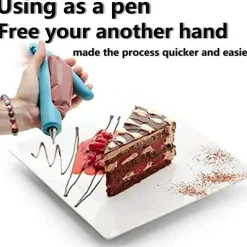 Cake Decorating Pen Tool Kit Pastry Bag DIY Cake Deco Tools Kit Pastry Icing Pen Piping Kit Bags(Blue)