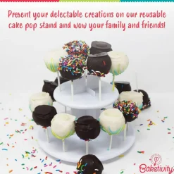 Cake Pop Kit by Baketivity No Mold or Maker Needed Cake Pop Stand and Baking Kit Arts and Crafts for Kids Baking Sets Kosher
