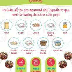 Cake Pop Kit by Baketivity No Mold or Maker Needed Cake Pop Stand and Baking Kit Arts and Crafts for Kids Baking Sets Kosher