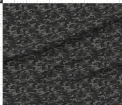 Camo Black Gray Camouflage Athletic Custom Printed Fabric by Spoonflower Various Fabrics by the Yard or Fat Quarter