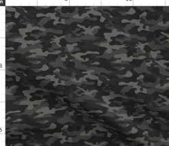 Camo Black Gray Camouflage Athletic Custom Printed Fabric by Spoonflower Various Fabrics by the Yard or Fat Quarter