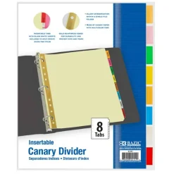 Canary Paper Dividers with Insertable Color Tabs, Pack of 8