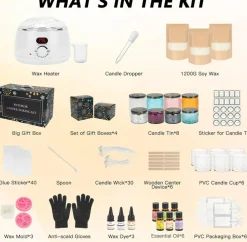 Candle Making Kit for Adults – Digital Soy Wax Melt Warmer, DIY Scented Candle Supplies, Beginner Starter Kit
