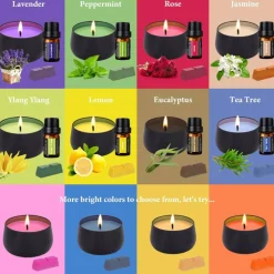 Candle Making Kit for Adults with Hot Plate, DIY Starter Soy Candle Making Supplies/Kit - Perfect as Home Decorations(Black)