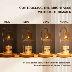 Candle Warmer Lamp with 2 Bulbs Night Light with Timer & Dimmer for Home Decor