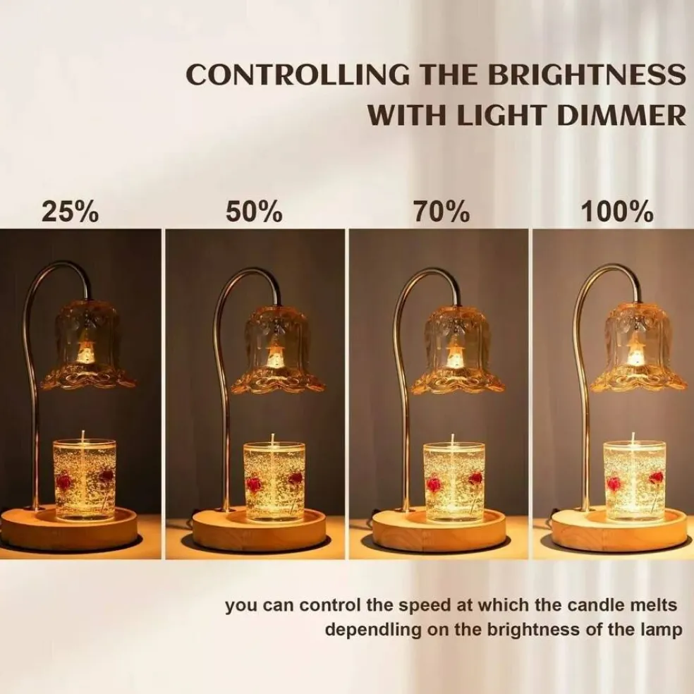 Candle Warmer Lamp with 2 Bulbs Night Light with Timer & Dimmer for Home Decor