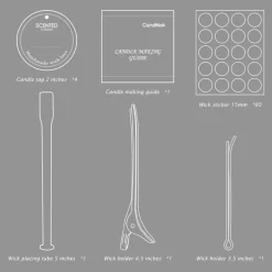 Candle Wick Kit - 60 Cotton Wicks with Candle Making Tools (Thick 4"+6"+8")