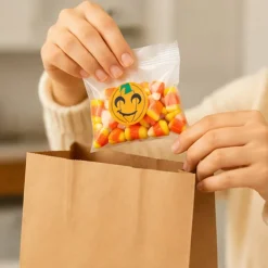 Candy Corn Handouts with Pumpkin Stickers 32 Pack Treats