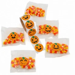 Candy Corn Handouts with Pumpkin Stickers 32 Pack Treats