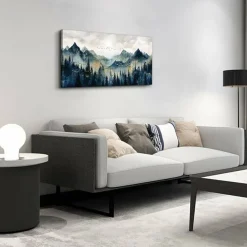 Canvas Wall Art For Bedroom Wall Decorations For Living Room Modern Office Wall Decor Abstract Watercolour Painting Mountain Landscape Wall Pictures Printed Artwork Home Decor 20"X40"