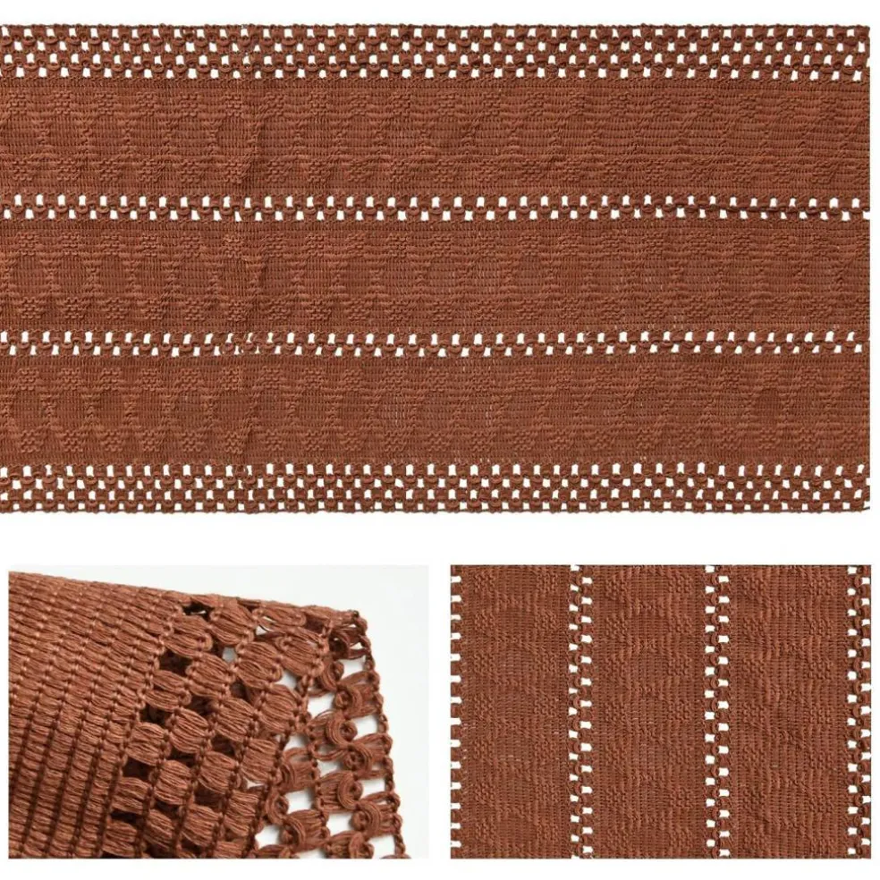 Caramel Woven Farmhouse Fall Table Runner 12x72 Inch