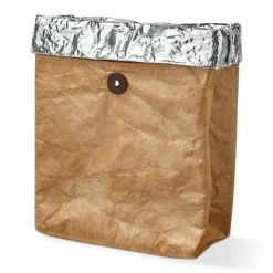 Caravan Insulated Lunch Bag - Brown Aluminum Tote, Wipe Clean, 11.8" H x 9.84" L x 4.33" W, Perfect for Summer Outings