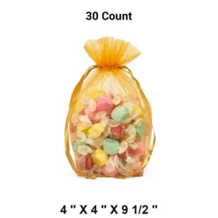 Cardboard Square Bottom Organza Bags 4 '' X 4 '' X 9 1/2 '' for Party Favors