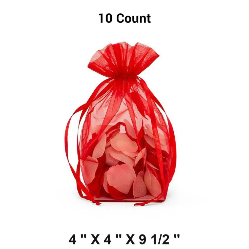 Cardboard Square Bottom Organza Bags 4 '' X 4 '' X 9 1/2 '' for Events