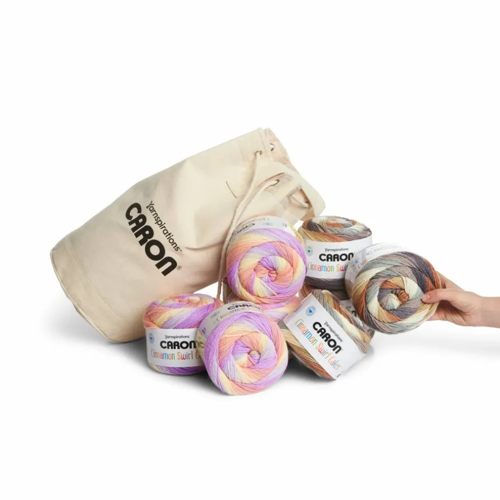 Caron® Cinnamon Swirl Cakes™ Yarn Value Pack with Canvas Bag