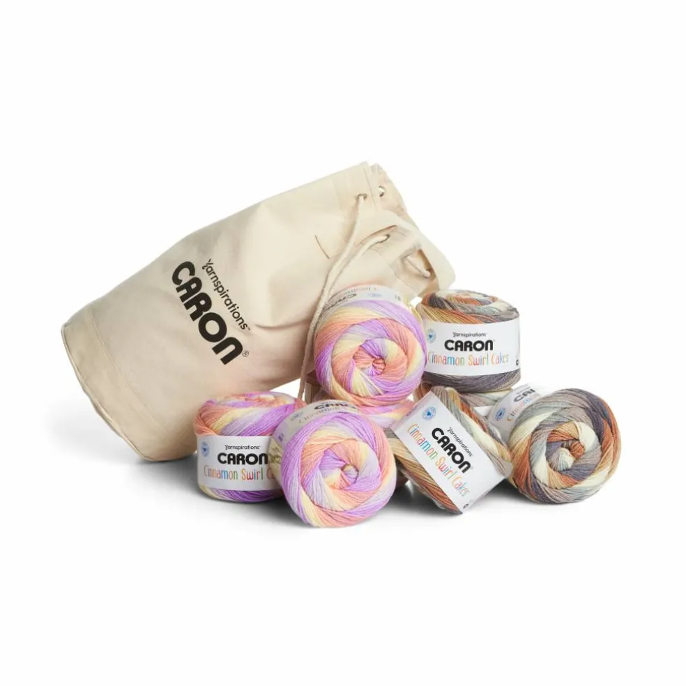 Caron® Cinnamon Swirl Cakes™ Yarn Value Pack with Canvas Bag