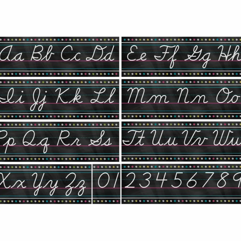Carson-Dellosa™ Chalkboard Brights Cursive Writing Bulletin Board Display