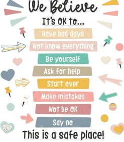 Carson Dellosa We Belong 82-Piece Motivational Bulletin Board Set, Motivational Bulletin Board Decorations with Boho Hearts & Dots, Positive and Inspirational Wall Decor, Boho Classroom Décor