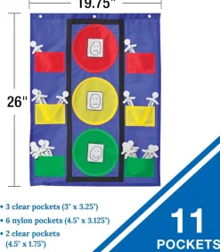 Carson Dellosa 26" x 19.75" Stoplight Behavior Charts for Kids at Home, Pocket Chart With Red, Green, Yellow Classroom Lights and Dry Erase Student Sticks, Social Emotional Learning Teaching Supplies