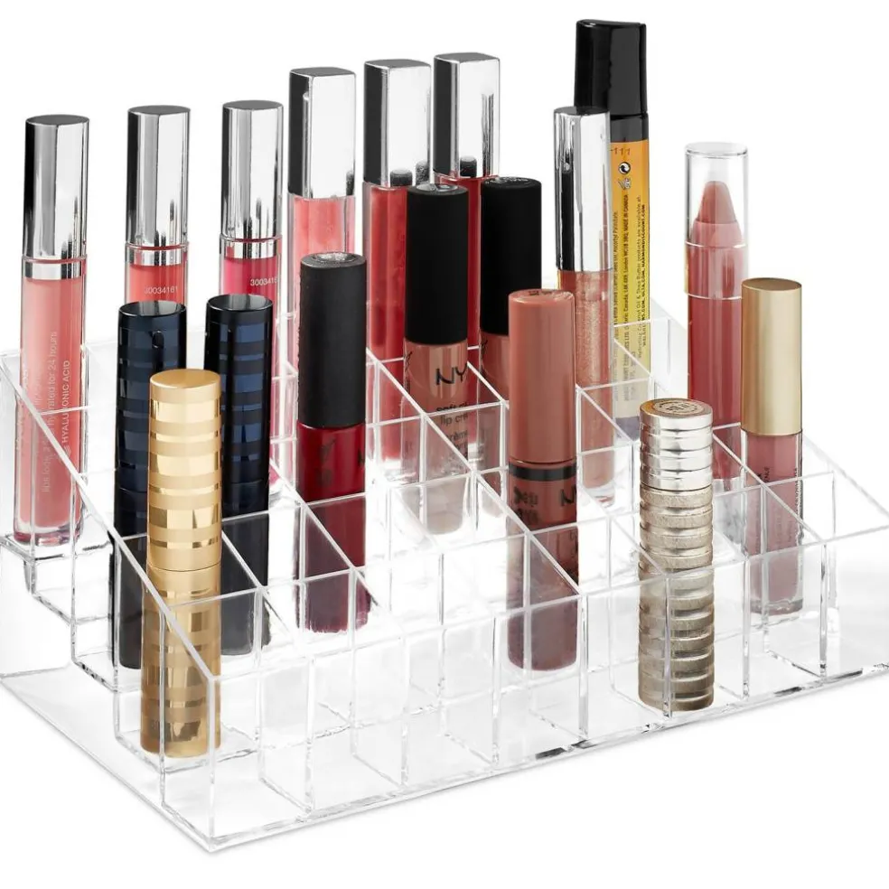 Casafield 40 Slot Acrylic Lipstick & Makeup Organizer - Cosmetic Display Case - Clear