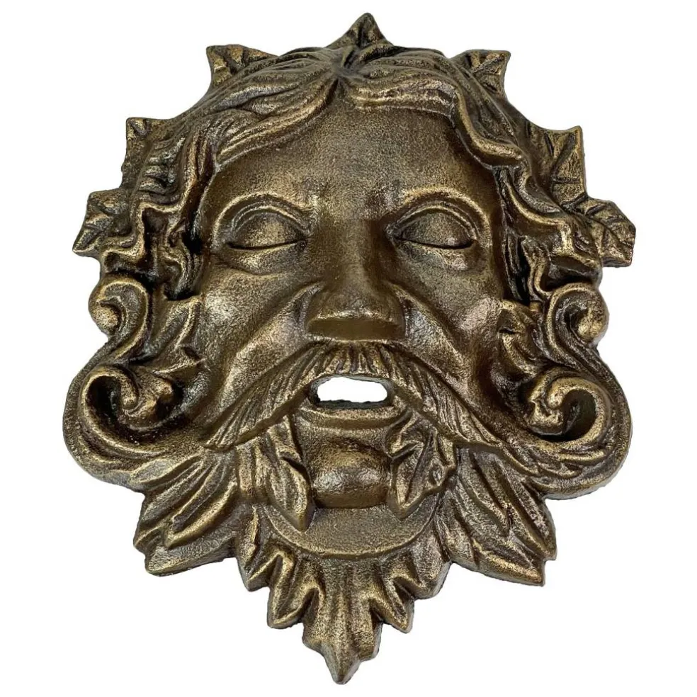 Cast Iron Green Man Wall Décor, Multiple Finishes
