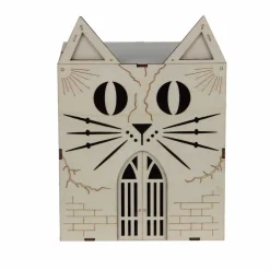7.25" Cat Face Villa DIY LED Wood Décor by Make Market®
