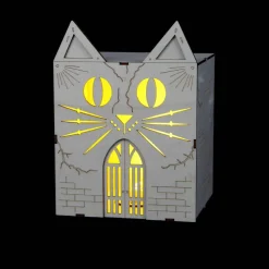 7.25" Cat Face Villa DIY LED Wood Décor by Make Market®