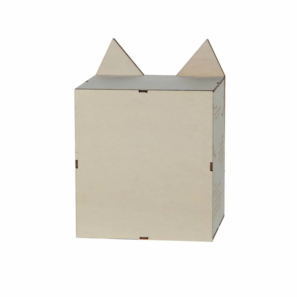 7.25" Cat Face Villa DIY LED Wood Décor by Make Market®