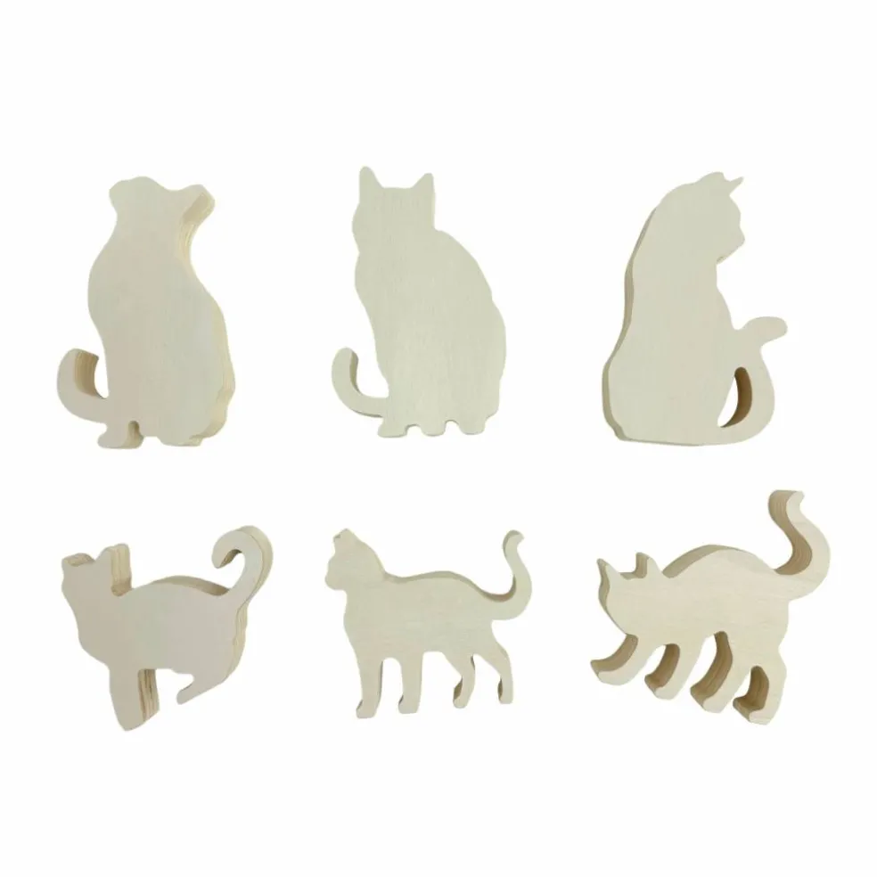 Cats DIY Wood Décor Shapes, 6ct. by Make Market®