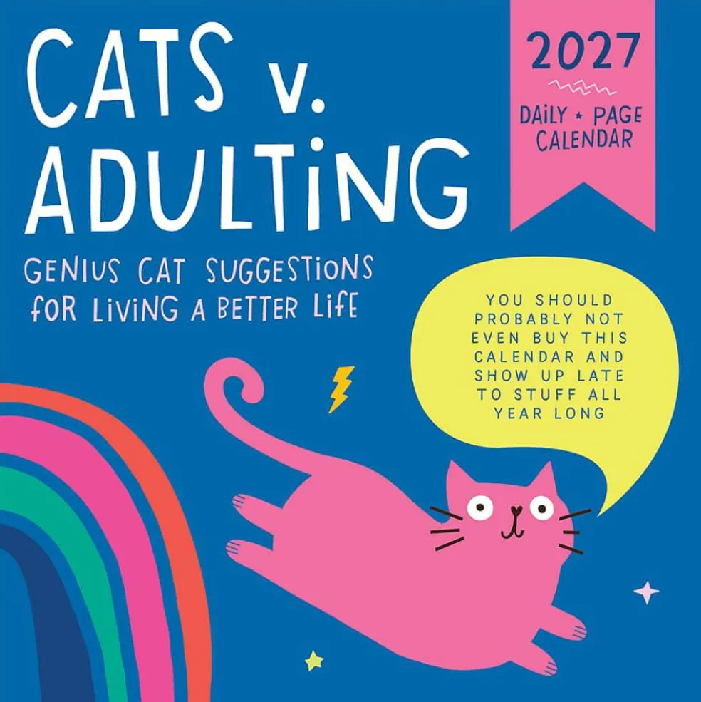 2027 Cats vs Adulting by Amy Smyth Daily Desktop Calendar