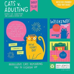 2027 Cats vs Adulting by Amy Smyth Daily Desktop Calendar