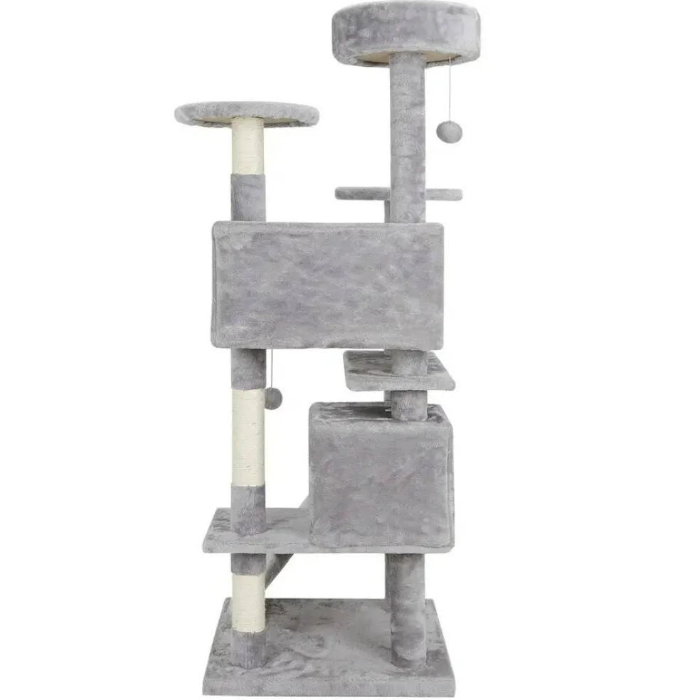 53" Cat Tree Activity Tower Pet Furniture Sisal-Covered Scratch Post Play Relax