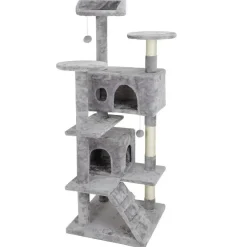 53" Cat Tree Activity Tower Pet Furniture Sisal-Covered Scratch Post Play Relax