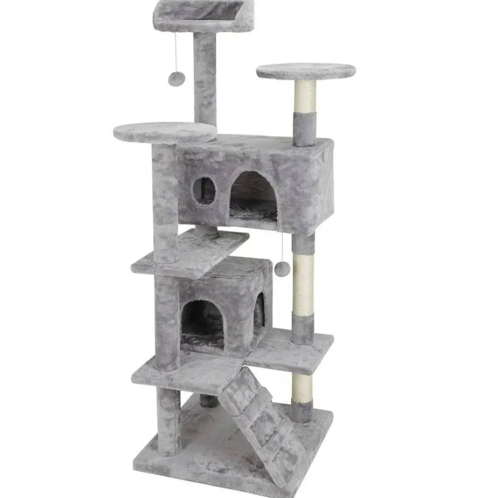 53" Cat Tree Activity Tower Pet Furniture Sisal-Covered Scratch Post Play Relax
