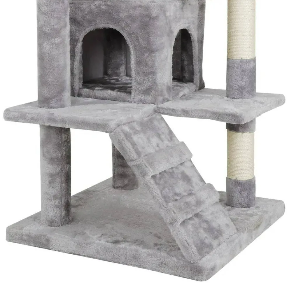53" Cat Tree Activity Tower Pet Furniture Sisal-Covered Scratch Post Play Relax