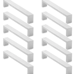Cauldham Solid Stainless Steel Cabinet Hardware Square Handle Pull Brushed Satin Nickel