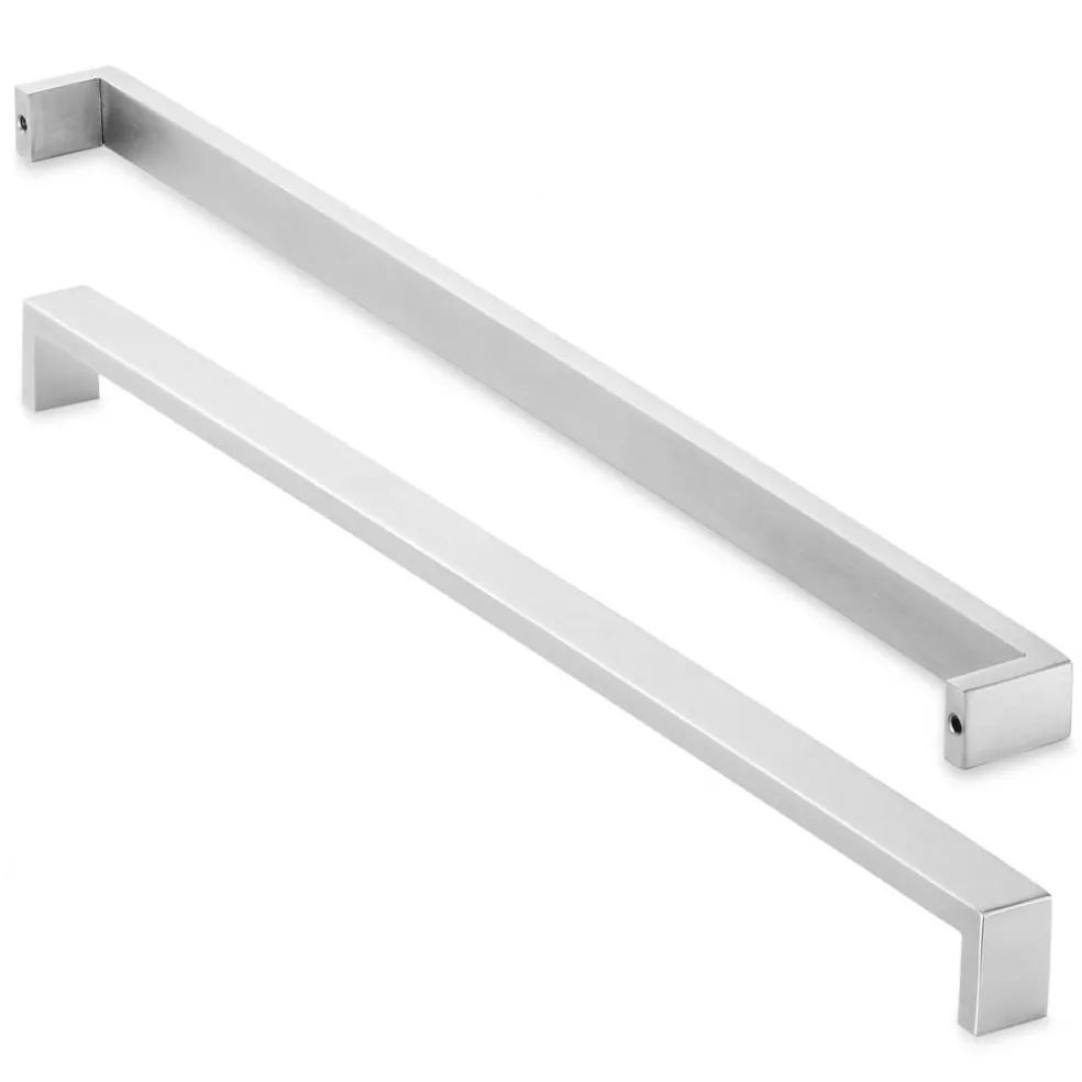Cauldham Solid Stainless Steel Cabinet Hardware Square Handle Pull Brushed Satin Nickel