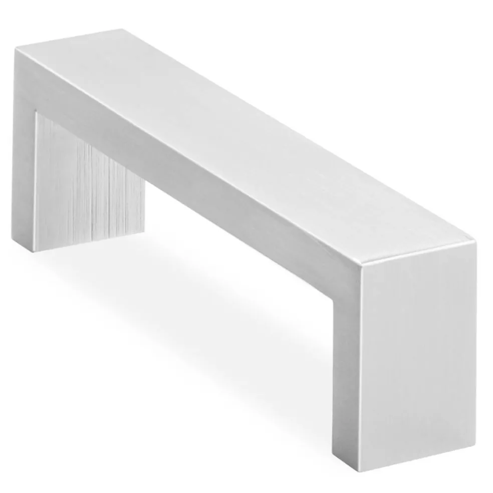 Cauldham Solid Stainless Steel Cabinet Hardware Square Handle Pull Brushed Satin Nickel