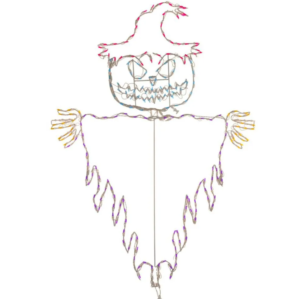 CC Christmas Decor LED Lighted Jack O Lantern Voodoo Scarecrow Outdoor Halloween Decoration - 72"